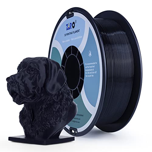 ZIRO PETG Filament 1.75mm,3D Printer Filament PETG 1.75 1KG(2.2lbs), Dimensional Accuracy +/- 0.03mm,Black