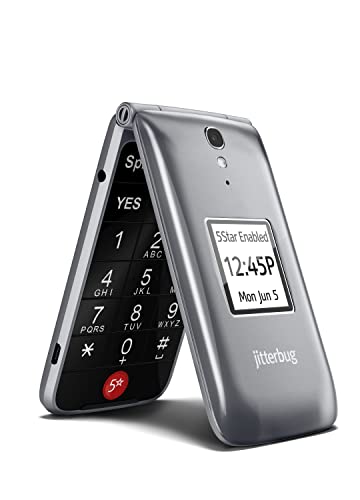 Jitterbug 4043S5RRY Flip Easy-to-Use 4G Prepaid Cell Phone Graphite