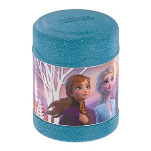 thermos stainless steel 10 oz food jar frozen 2 - blue glitter, 3.5 x 3.5 x 4.7 inches