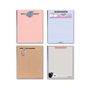 funny office notepads - funny notepad assorted pack - 4 novelty notepads - funny office supplies (4) (funny #1)