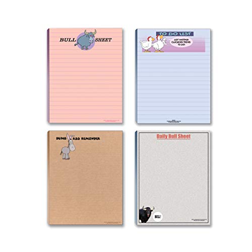 Funny Office Notepads - Funny Notepad Assorted Pack - 4 Novelty Notepads - Funny Office Supplies (4) (Funny #1)