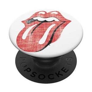 rolling stones official distressed tongue popsockets popgrip: swappable grip for phones & tablets