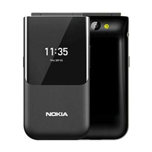 nokia 2720, 2.8" (ta-1170) 4gb, dual sim, flip phone, gsm unlocked, international version, no warranty - black