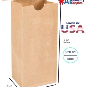 Resealable Kraft Tin Tie Poly-lined Bags Coffee Bags Reclosable Tin Tie Bags without window - 1/2 Lb - 50 Pack