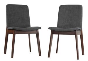 cortesi home bjorn dining chair in charcoal fabric, (set of 2), grey