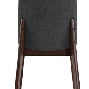 Cortesi Home Bjorn Dining Chair in Charcoal Fabric, (Set of 2), Grey