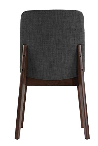 Cortesi Home Bjorn Dining Chair in Charcoal Fabric, (Set of 2), Grey