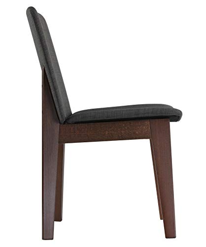 Cortesi Home Bjorn Dining Chair in Charcoal Fabric, (Set of 2), Grey