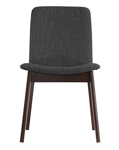 Cortesi Home Bjorn Dining Chair in Charcoal Fabric, (Set of 2), Grey