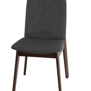 Cortesi Home Bjorn Dining Chair in Charcoal Fabric, (Set of 2), Grey