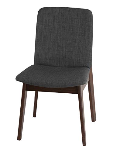 Cortesi Home Bjorn Dining Chair in Charcoal Fabric, (Set of 2), Grey