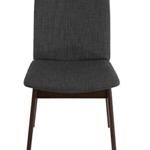 Cortesi Home Bjorn Dining Chair in Charcoal Fabric, (Set of 2), Grey