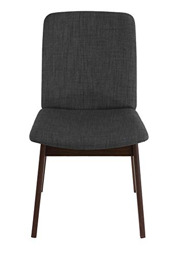 Cortesi Home Bjorn Dining Chair in Charcoal Fabric, (Set of 2), Grey