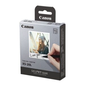 canon xs-20l 2.7" x 2.7" square photo paper for qx10 printer - 20 shots