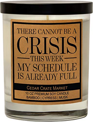 There Cannot Be A Crisis This Week - Funny Candles for Women, Men - Funny Going Away Gift for Coworker Thank You Candle, Funny Work Gifts, Work Bestie Gifts, Boss Gift, New Job Gifts, Made in USA