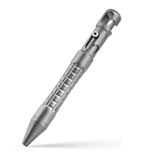 tisur titanium ballpoint pen, mini bolt action pen, small pocket size keychain pen with titanium key ring, office gifts for men & women (pen/78mm)