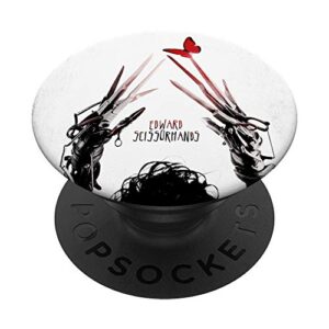 tim burton's edward scissorhands red butterfly movie poster popsockets popgrip: swappable grip for phones & tablets