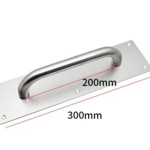 SUYA 12 Inches Push Pull Door Handles Premium Commercial Sliding Barn Door Handle Pull and Push Plate Hardware Set for Front/Back Door/Mark/Restaurant/High Traffic Areas,Satin Nickel Finished(2pcs)