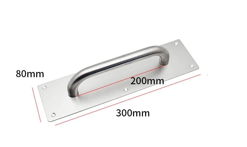 SUYA 12 Inches Push Pull Door Handles Premium Commercial Sliding Barn Door Handle Pull and Push Plate Hardware Set for Front/Back Door/Mark/Restaurant/High Traffic Areas,Satin Nickel Finished(2pcs)