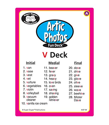 Super Duper Publications | Articulation Photos V Fun Deck Flash Cards | Educational Learning Resource for Children