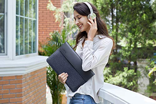 Lenovo Yoga Laptop Sleeve for 14-Inch Computer, Leather and Wool Felt, Magnetic Closure, Accessory Pocket, GX40X02932, Black