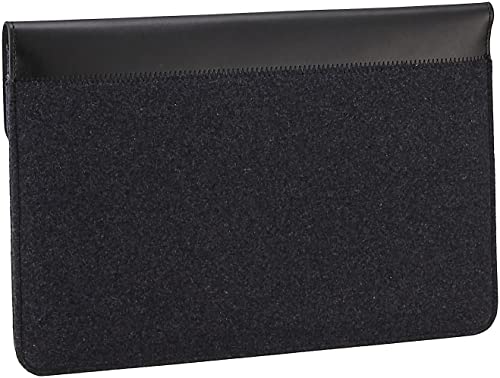 Lenovo Yoga Laptop Sleeve for 14-Inch Computer, Leather and Wool Felt, Magnetic Closure, Accessory Pocket, GX40X02932, Black