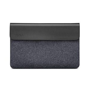 Lenovo Yoga Laptop Sleeve for 14-Inch Computer, Leather and Wool Felt, Magnetic Closure, Accessory Pocket, GX40X02932, Black