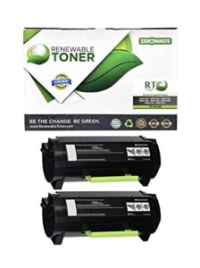 renewable toner compatible toner cartridge replacement for lexmark 51b1000 ms mx series ms317 ms417 ms517 ms617 (pack of 2)