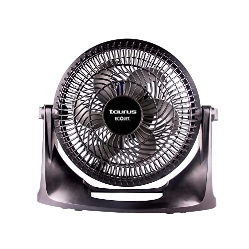 Taurus OASIS | Table Fan | Tabletop Air Circulator Fan | 10 inches | 3 speed options | Portable Fans | Black | ECOJET | Personal Table Fan for Home, Office