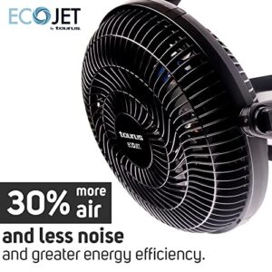 Taurus OASIS | Table Fan | Tabletop Air Circulator Fan | 10 inches | 3 speed options | Portable Fans | Black | ECOJET | Personal Table Fan for Home, Office