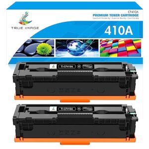 true image compatible toner cartridge replacement for hp 410a cf410a cf410x 410x color pro mfp m477fnw m477fdw m477 m452dn m452nw m477fdn m452dw m452 m377dw printer ink (black, 2-pack)
