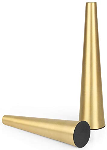 Vixdonos 10.5/8.5 inch Gold Metal Vase Small Flower Vase Set of 2 Taper Vase for Wedding Table Centerpiece Decorations, Home Decor (Gold)