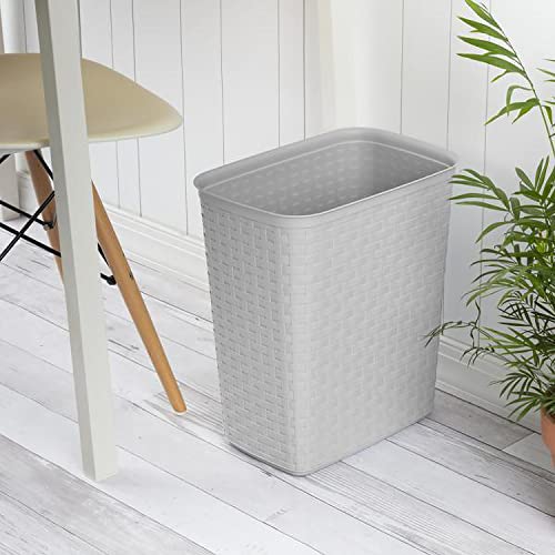 Sterilite Weave 5.8 Gallon Plastic Home/Office Wastebasket Trash Can (6 Pack)