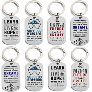 (12-Pack) Motivational Keychains with Inspirational Quotes - Wholesale Bulk Keychains for Corporate Office Gifts, Thank You Appreciation Gifts for Staff, Small Bulk Gifts for Coworkers and Employees