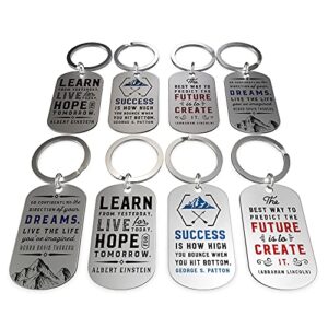 (12-Pack) Motivational Keychains with Inspirational Quotes - Wholesale Bulk Keychains for Corporate Office Gifts, Thank You Appreciation Gifts for Staff, Small Bulk Gifts for Coworkers and Employees