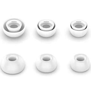 Rayker Eartips Compatible with Airpods Pro Earbuds, [Fit in case] Silicon Earbud Covers Tips Eartips, Large Size 3 Pairs, Ultra Soft, Perfect for Airpods Pro, White L