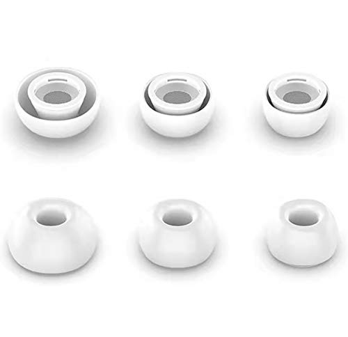 Rayker Eartips Compatible with Airpods Pro Earbuds, [Fit in case] Silicon Earbud Covers Tips Eartips, Large Size 3 Pairs, Ultra Soft, Perfect for Airpods Pro, White L