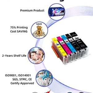 BAALAND Compatible Ink cartridges Replacement for Canon PGI-280XXL CLI-281XXL PGI280 XXL CLI281XXL Used in Canon PIXMA TS9120 TR7520 TR8520 TS6120 TS6220 TS8120 TS8220 TS9520 TS9521C (5 Pack)