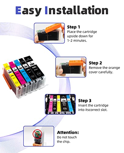 BAALAND Compatible Ink cartridges Replacement for Canon PGI-280XXL CLI-281XXL PGI280 XXL CLI281XXL Used in Canon PIXMA TS9120 TR7520 TR8520 TS6120 TS6220 TS8120 TS8220 TS9520 TS9521C (5 Pack)