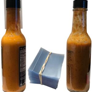 Clear Perforated Shrink Bands for Hot Sauce Bottles and Woozy Bottles [3/4-1" Diameter] (100 Pack)