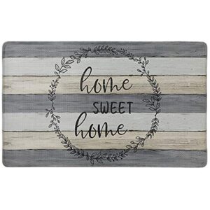 sohome cozy living anti-fatigue kitchen mat for floor, farmhouse rustic wood themed cushioned kitchen runner rug mat, stain resistant, easy wipe clean, 1/2 inch thick, 18" x 30"