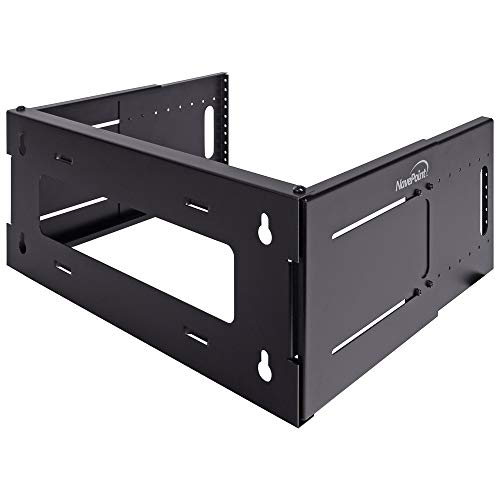 Navepoint 4U Wall Mount Bracket Extendable Network Equipment Rack Threaded Standard 19 Inch