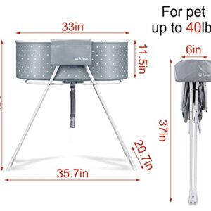 Furesh Insider Dog Bath Tub and Wash Station for Bathing Shower and Grooming, Elevated Foldable and Portable, Indoor and Outdoor, for Small and Medium Size Dogs, Cats and Other Pet (Gray)