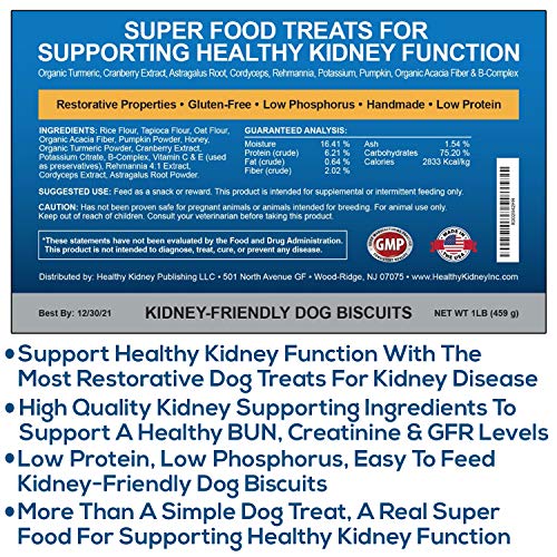 Kidney Restore Dog Treats: Restorative Dog Treats for Kidney Issues, Low Protein Dog Treats for Any Kidney Diet Dog Food, Special Renal Treats for Supporting Good Kidney Health for Dogs. Best Treat!