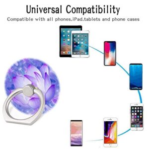 (3 Pack) Mobile Phone Ring Holder Finger Grip,Purple Lotus Flower Cell Phone Stand Collapsible Kickstand Compatible with All Smartphone