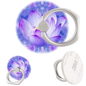 (3 Pack) Mobile Phone Ring Holder Finger Grip,Purple Lotus Flower Cell Phone Stand Collapsible Kickstand Compatible with All Smartphone