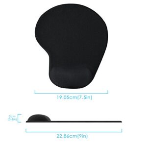 GIM Mouse Pad with Wrist Rest Support, Ergonomic Memory Foam Mousepad Cushion Non-Slip Rubber Base for Laptop, Computer, Gaming, Office