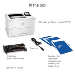 HP LaserJet Enterprise M507dn Monochrome Printer with built-in Ethernet & 2-sided printing (1PV87A) White