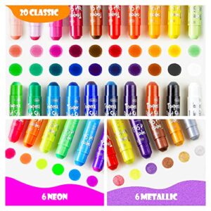 Tempera Paint Sticks, 32 Colors Solid Tempera Paint for Kids, Super Quick Drying, Works Great on Paper Wood Glass Ceramic Canvas