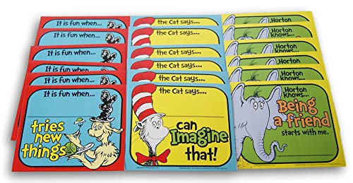 Dr. Seuss Award Certificates (Imagination, Trying, Being a Friend) Paper Cut-Outs Room Decor - 18 Pieces